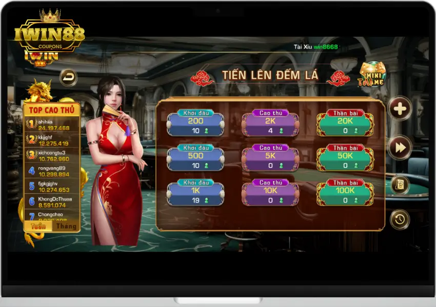 Chọn bất kỳ game bài nào mà bạn thích