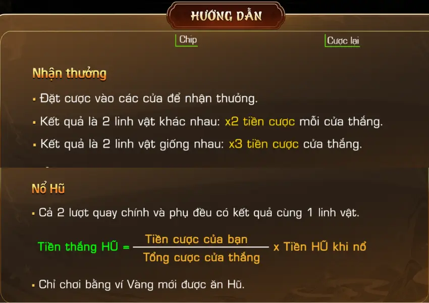 Cơ chế nhận thưởng game Tứ linh