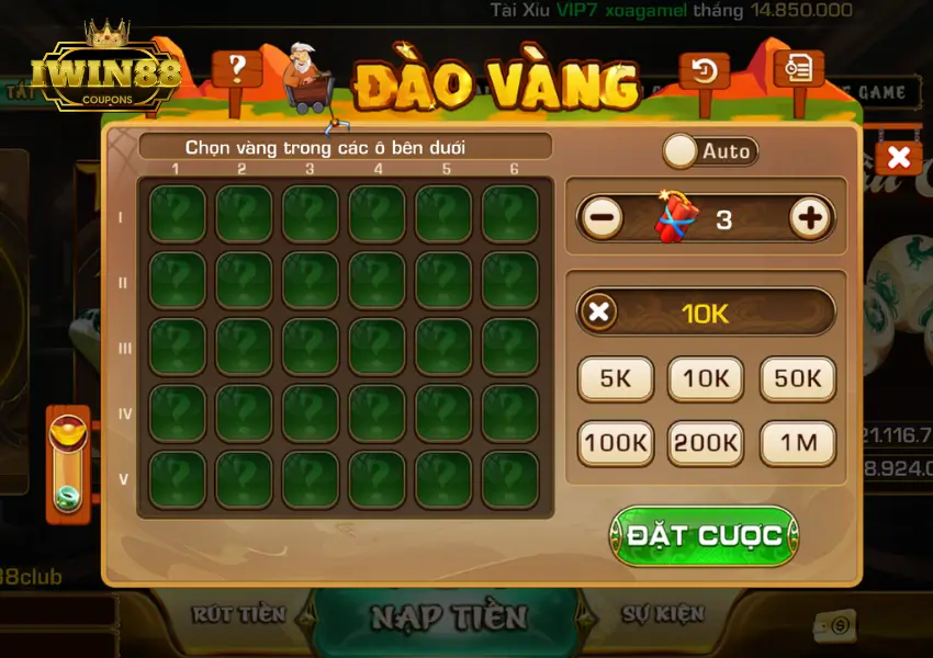 Mini game đào vàng