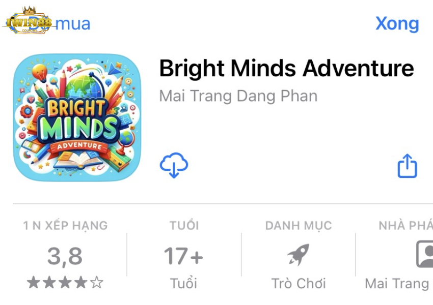 Giao diện tải ứng dụng iWin trong cửa hàng App Store của điện thoại